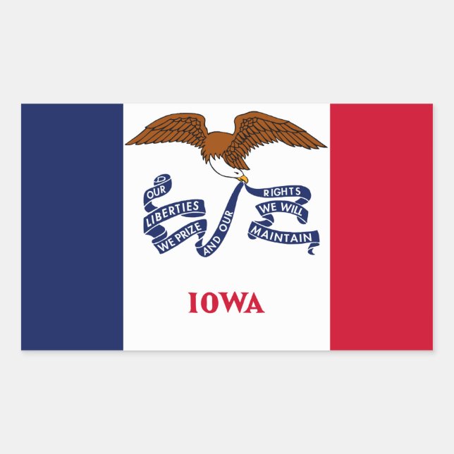 State Flag of Iowa Rectangular Sticker (Front)