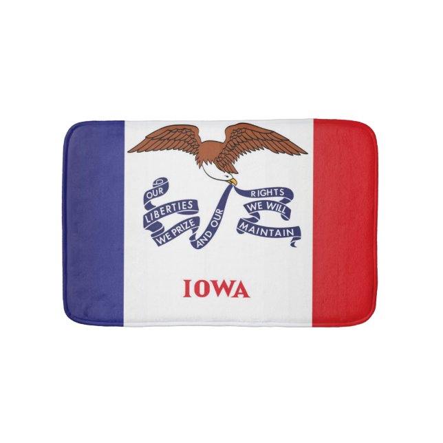 State Flag of Iowa, USA Bath Mat (Front)