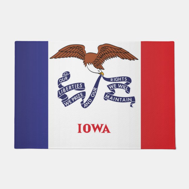 State Flag of Iowa, USA Doormat (Front)