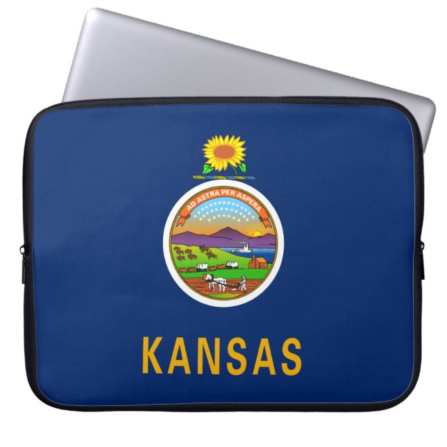 State Flag of Kansas Laptop Sleeve (Front)
