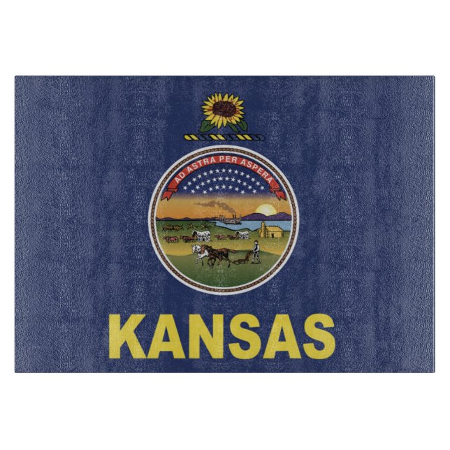 State Flag of Kansas, USA Cutting Board (Front)