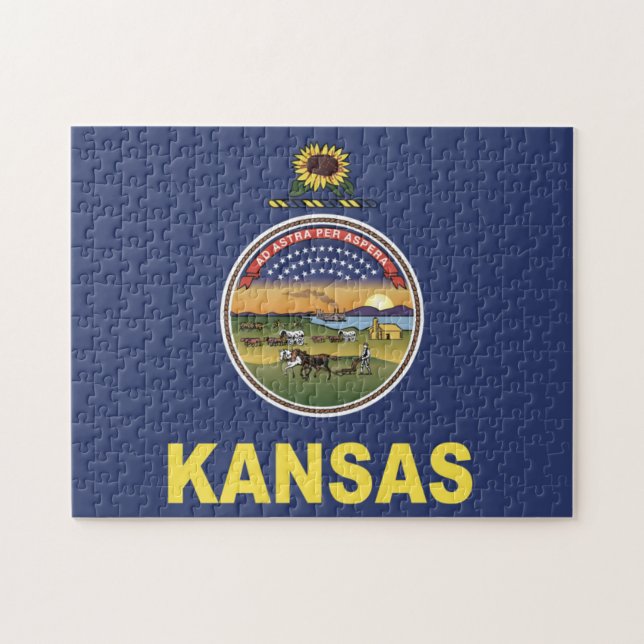 State Flag of Kansas, USA Jigsaw Puzzle (Horizontal)