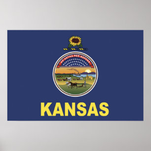 State Flag of Kansas, USA Poster