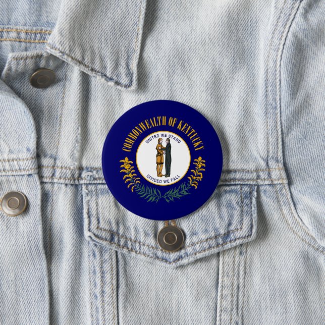 State Flag of Kentucky 7.5 Cm Round Badge (In Situ)