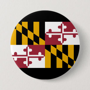 State Flag of Maryland 7.5 Cm Round Badge