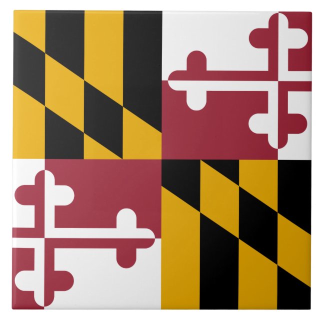 State Flag of Maryland Ceramic Tile (Front)