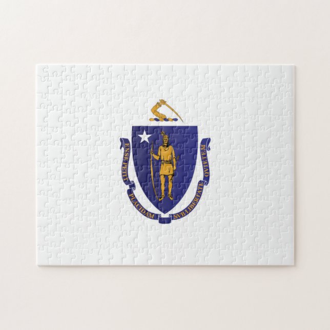 State Flag of Massachusetts, USA Jigsaw Puzzle (Horizontal)