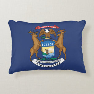 State Flag of Michigan, USA Decorative Cushion
