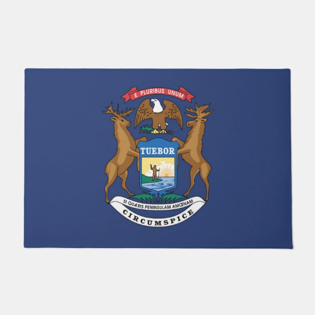 State Flag of Michigan, USA Doormat (Front)