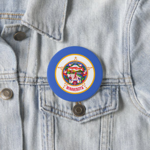 State Flag of Minnesota 7.5 Cm Round Badge