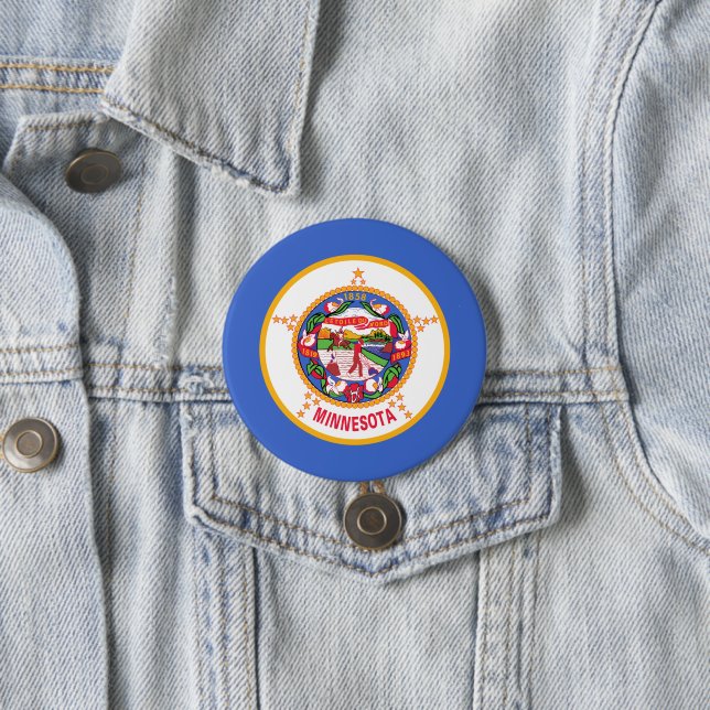 State Flag of Minnesota 7.5 Cm Round Badge (In Situ)