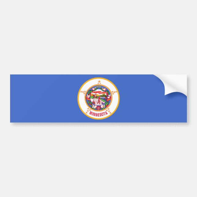 State Flag of Minnesota Bumper Sticker (Front)