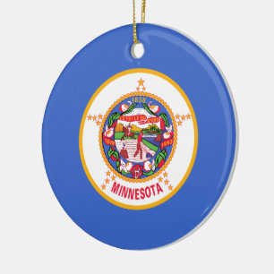 State Flag of Minnesota Ceramic Ornament