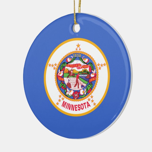 State Flag of Minnesota Ceramic Ornament (Left)