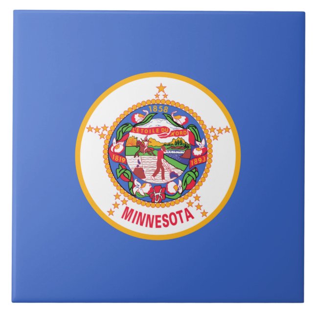 State Flag of Minnesota Ceramic Tile (Front)