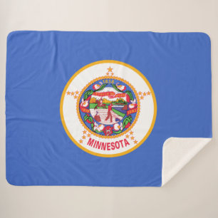 State Flag of Minnesota Sherpa Blanket