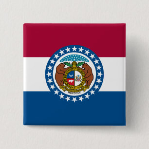 State Flag of Missouri 15 Cm Square Badge