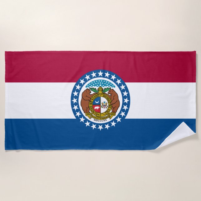 State Flag of Missouri Beach Towel (Front)