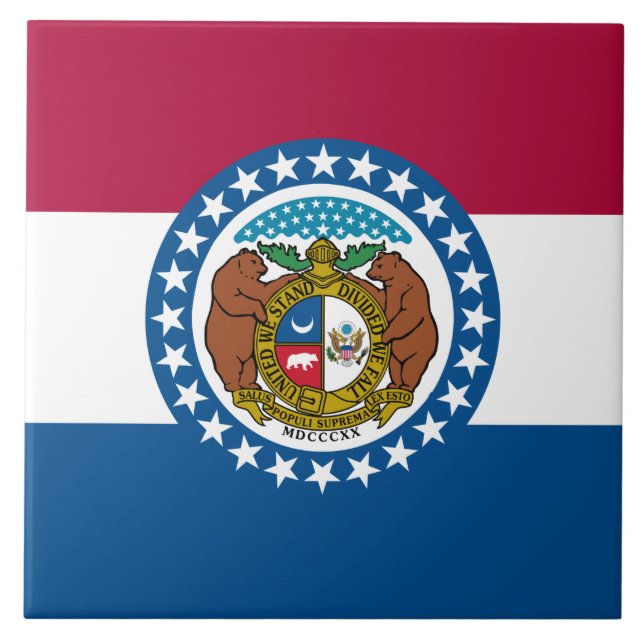 State Flag of Missouri Ceramic Tile (Front)