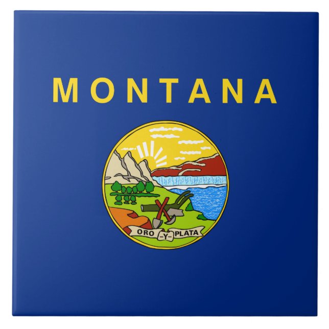 State Flag of Montana Ceramic Tile (Front)