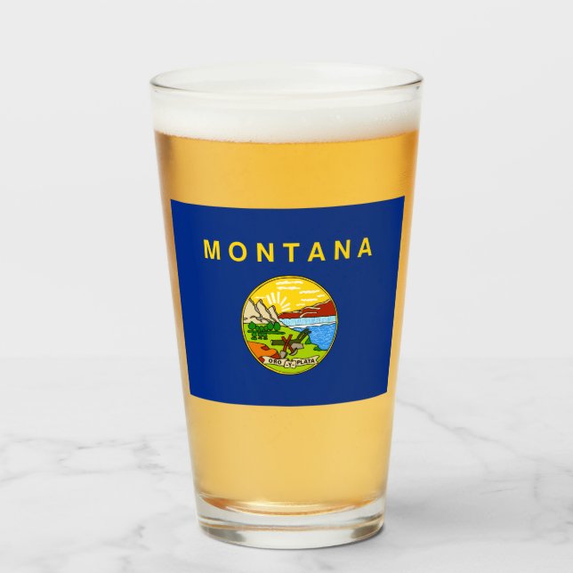 State Flag of Montana Glass (Front Filled)