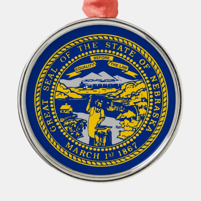 State Flag of Nebraska Ceramic Ornament (Front)