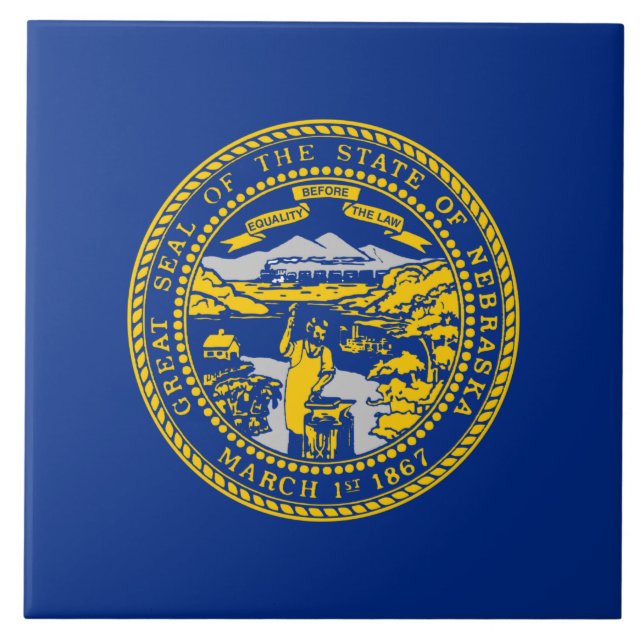 State Flag of Nebraska Ceramic Tile (Front)