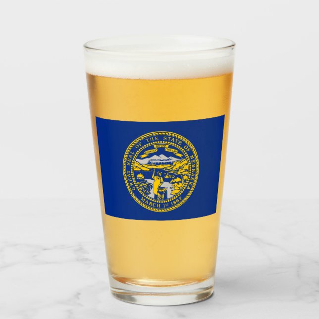 State Flag of Nebraska Glass (Front Filled)