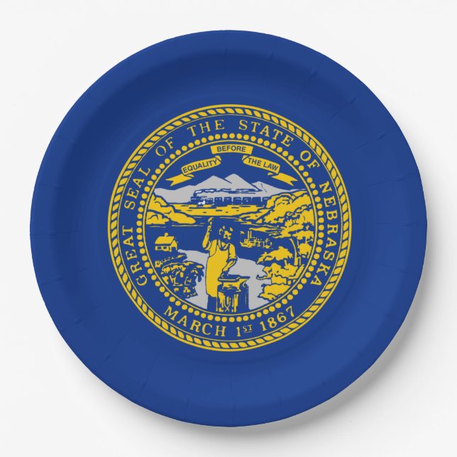 State Flag of Nebraska Paper Plate (Front)