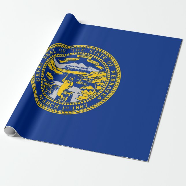 State Flag of Nebraska Wrapping Paper (Unrolled)