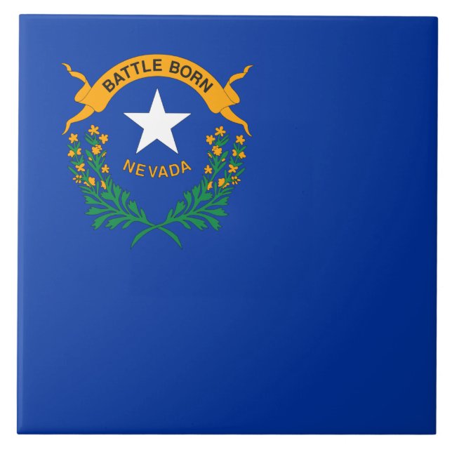 State Flag of Nevada Ceramic Tile (Front)