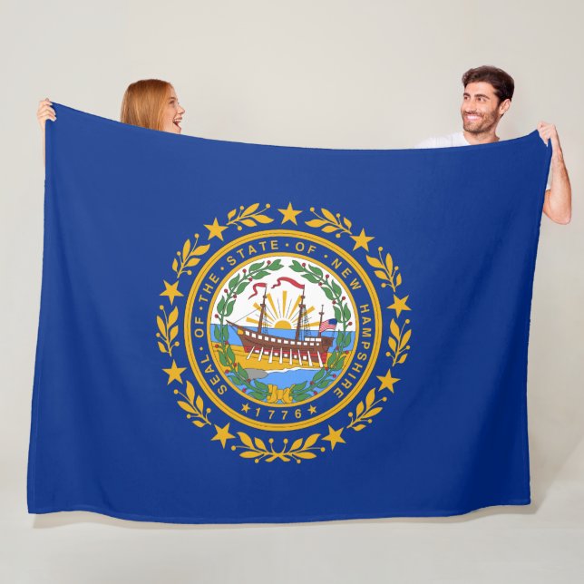 State Flag of New Hampshire Fleece Blanket (In Situ)