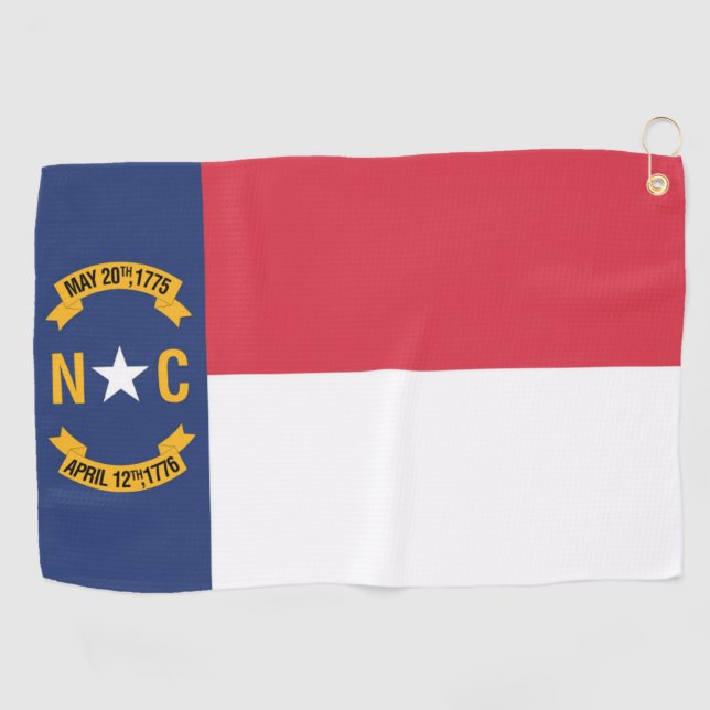 State Flag of North Carolina, USA Golf Towel (Horizontal)