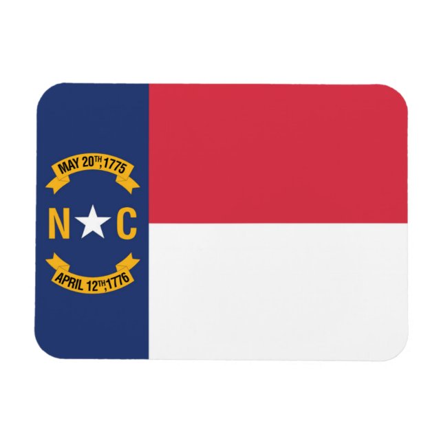 State Flag of North Carolina, USA Magnet (Horizontal)