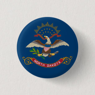 State Flag of North Dakota 3 Cm Round Badge