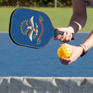 State Flag of North Dakota, USA Pickleball Paddle