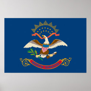 State Flag of North Dakota, USA Poster