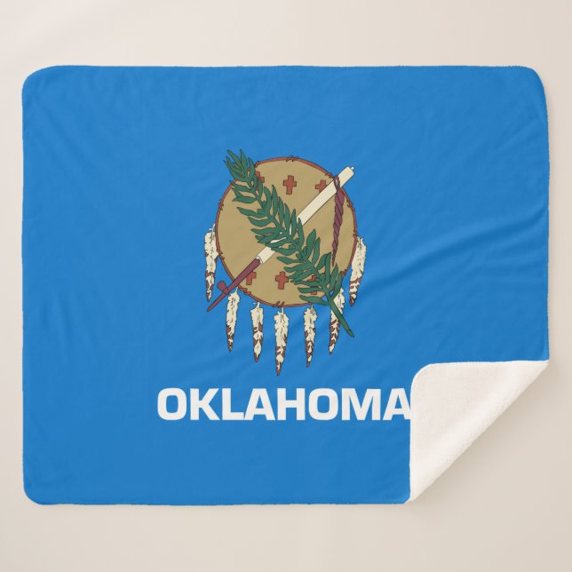 State Flag of Oklahoma Sherpa Blanket (Front (Horizontal))