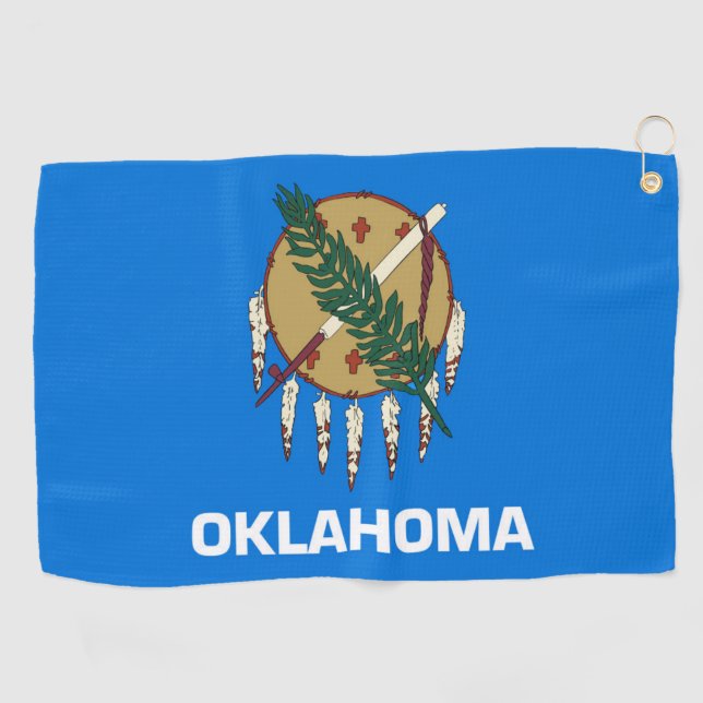 State Flag of Oklahoma, USA Golf Towel (Horizontal)
