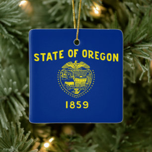 State Flag of Oregon Ceramic Ornament