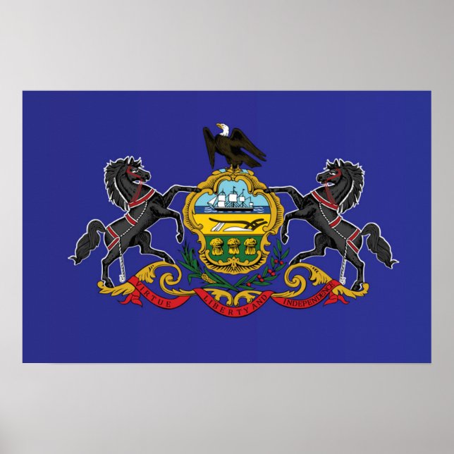 State Flag of Pennsylvania, USA Poster (Front)