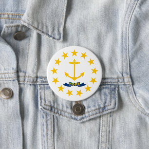 State Flag of Rhode Island 7.5 Cm Round Badge