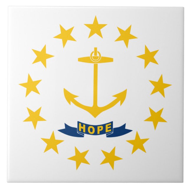 State Flag of Rhode Island Ceramic Tile (Front)