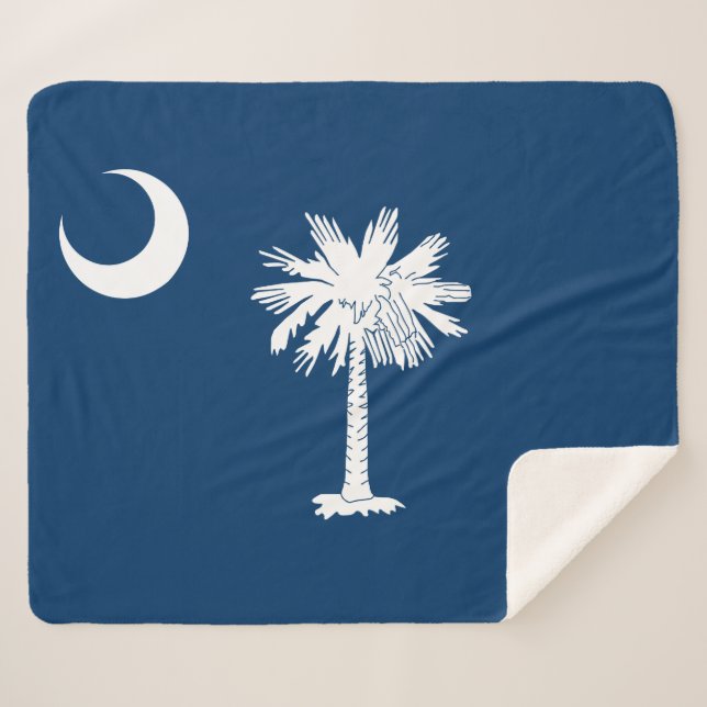 State Flag of South Carolina Sherpa Blanket (Front (Horizontal))