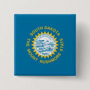 State Flag of South Dakota 15 Cm Square Badge