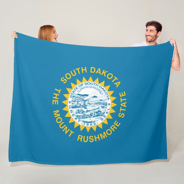 State Flag of South Dakota Fleece Blanket (In Situ)