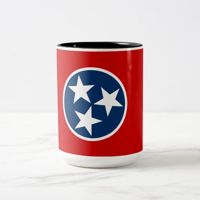 State Flag of Tennessee Two-Tone Coffee Mug (Center)