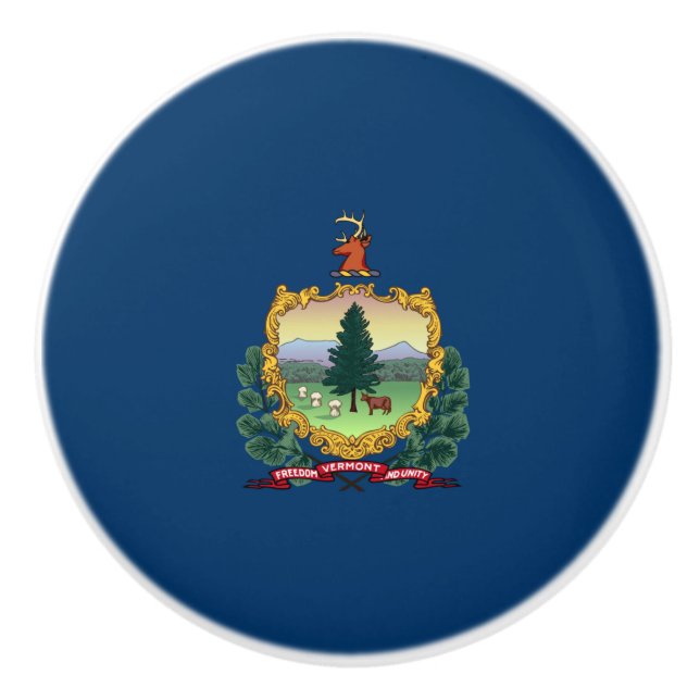 State Flag of Vermont Ceramic Knob (Front)