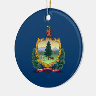 State Flag of Vermont Ceramic Ornament