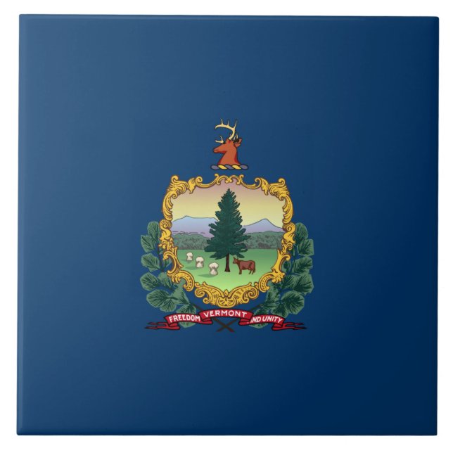 State Flag of Vermont Ceramic Tile (Front)